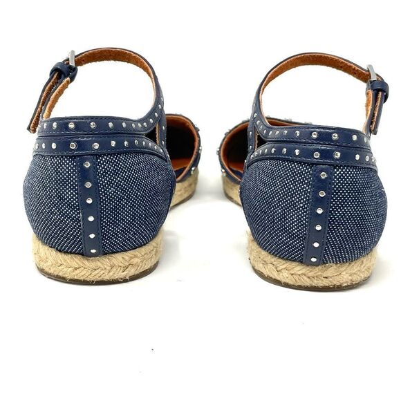 LANVIN Denim Espadrilles Mary Jane Sandals Size 37/7 - Picture 5 of 10